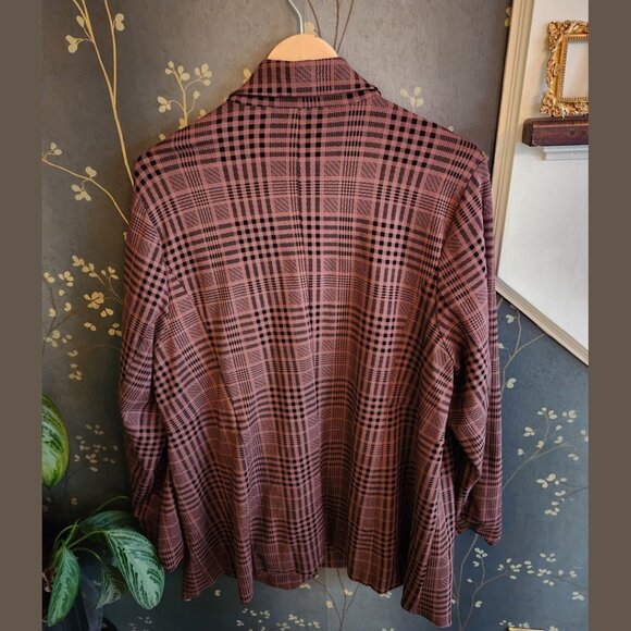 Double Breasted Blazer by Torrid, size 3x, brown plaid - Picture 2 of 7